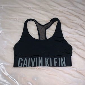 Calvin Klein black mesh sports bra